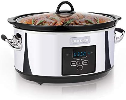 Crock-Pot 7 Quart Programmable Slow Cooker – Polished Platinum B23C
