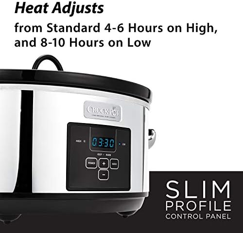 Crock-Pot 7 Quart Programmable Slow Cooker – Polished Platinum B23C