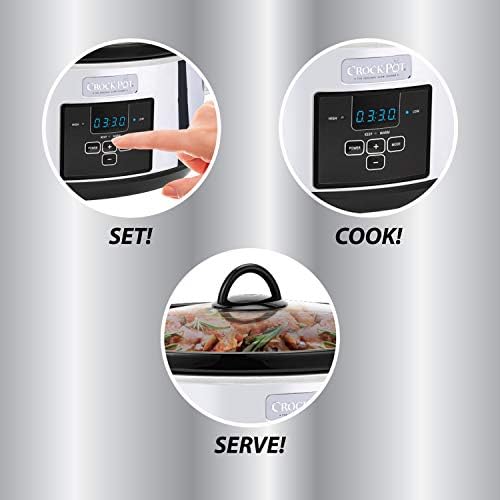 Crock-Pot 7 Quart Programmable Slow Cooker – Polished Platinum B23C B33B