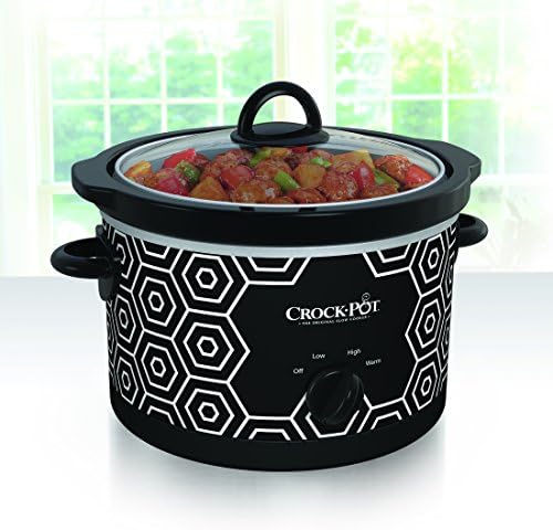 Crock-Pot 4.5 Quart Portable Slow Cooker – Black & White B11A