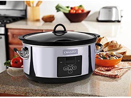 Crock-Pot 7 Quart Programmable Slow Cooker – Polished Platinum B23C