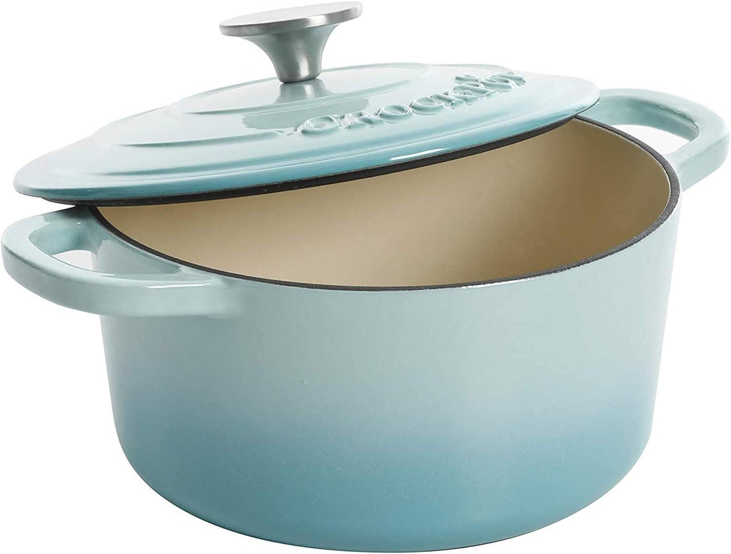 Crock-Pot 3 Quart Enameled Cast Iron Dutch Oven – Aqua B02W