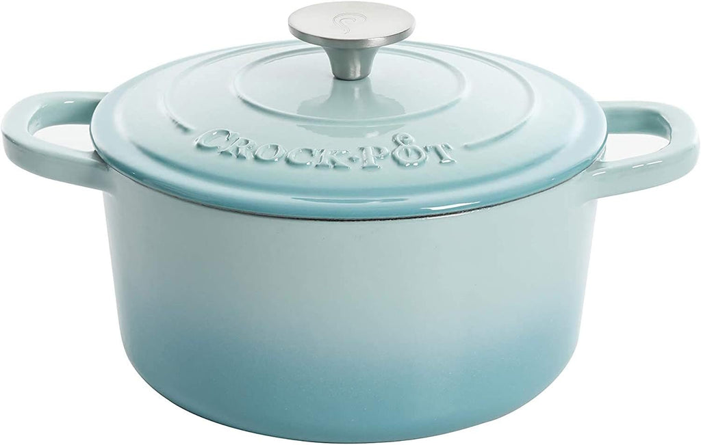 Crock-Pot 3 Quart Enameled Cast Iron Dutch Oven – Aqua B02W