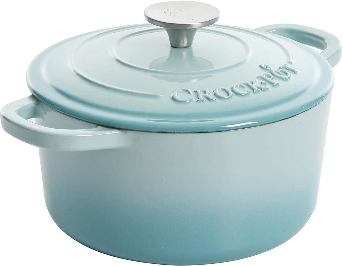 Crock-Pot 3 Quart Enameled Cast Iron Dutch Oven – Aqua B02W